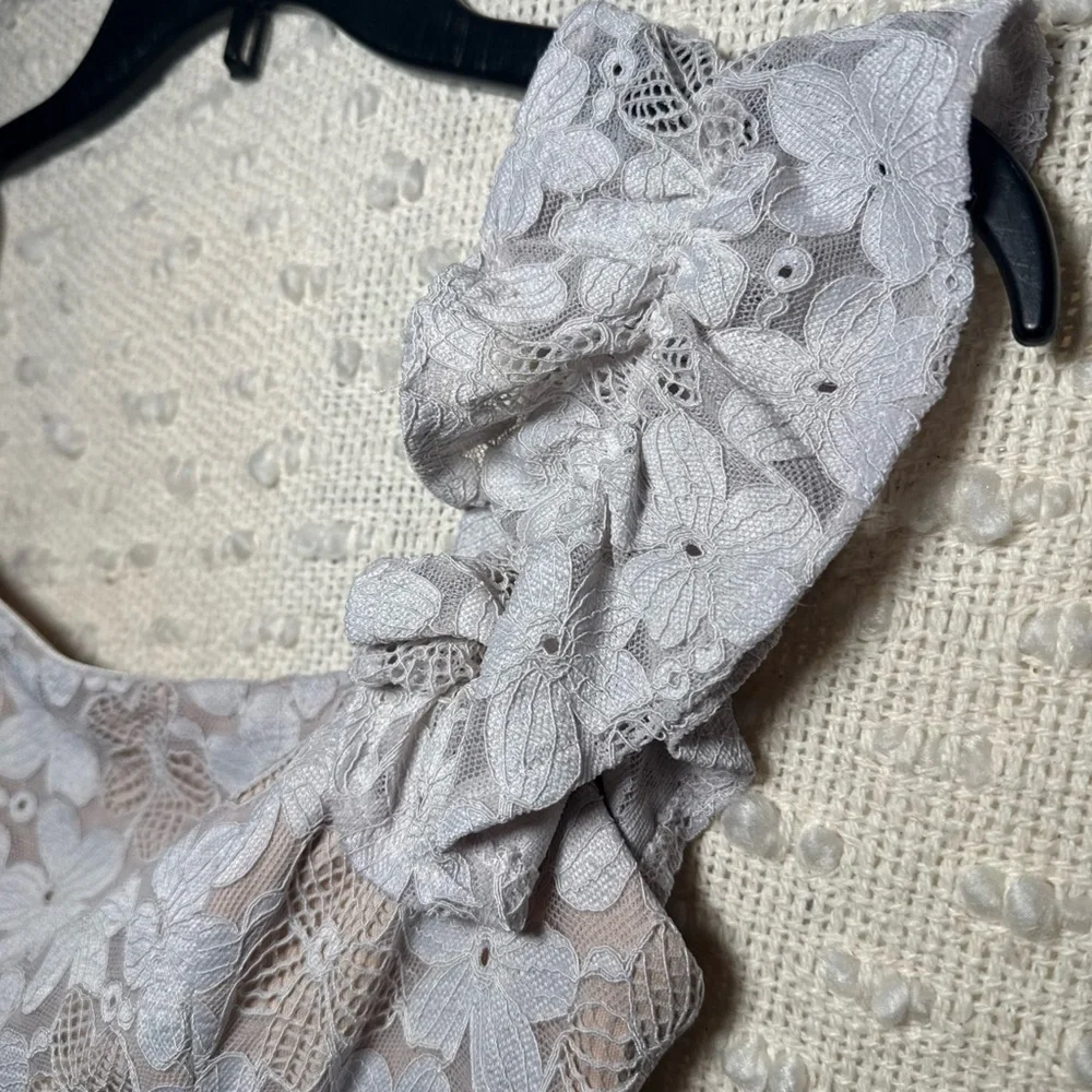 Juniors‎ Large Dress Lace Floral Ruffle Lined Cottage Coquette Sleeveless Y2k